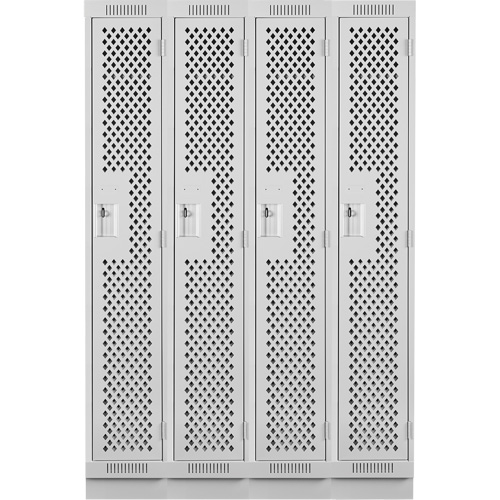 Casiers Clean Line, Bloc de 4, 48" x 12" x 76", Acier, Gris, Rivet (assembl&eacute;), Perfor&eacute; Nassau Supply