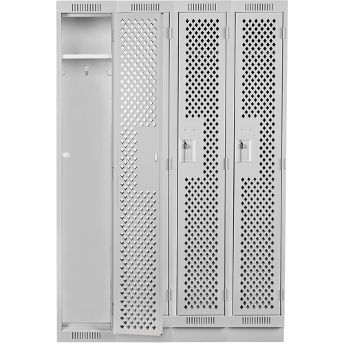 Casiers Clean Line, Bloc de 4, 48" x 12" x 76", Acier, Gris, Rivet (assembl&eacute;), Perfor&eacute; Nassau Supply