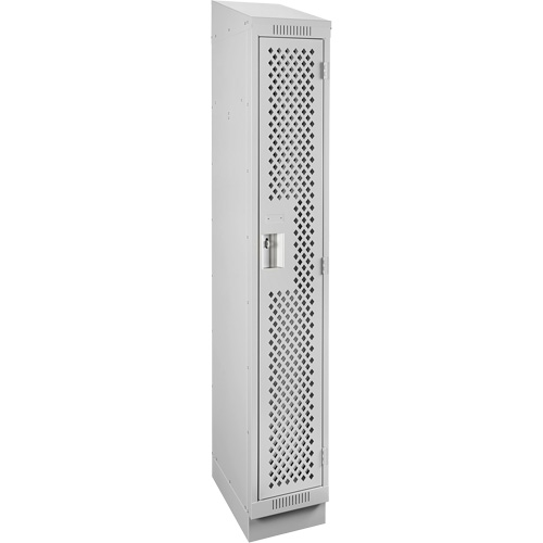 Casiers Clean Line, 12" x 12" x 82", Acier, Gris, Rivet (assembl&eacute;), Perfor&eacute; Nassau Supply