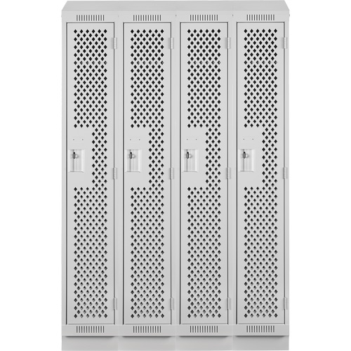 Casiers Clean Line, Bloc de 4, 48" x 12" x 82", Acier, Gris, Rivet (assembl&eacute;), Perfor&eacute; Nassau Supply