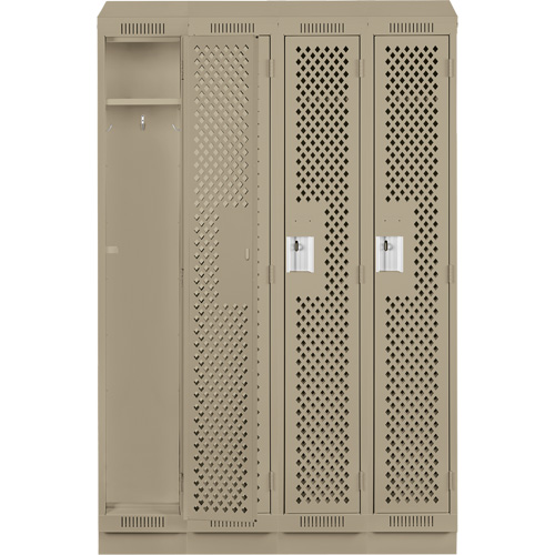 Casiers Clean Line, Bloc de 4, 48" x 12" x 82", Acier, Gris, Rivet (assembl&eacute;), Perfor&eacute; Nassau Supply