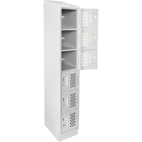 Petits casiers &eacute;conomiques assembl&eacute;s et perfor&eacute;s Clean Line, 6 niveaux, 18" x 72" x 12", Acier Nassau Supply