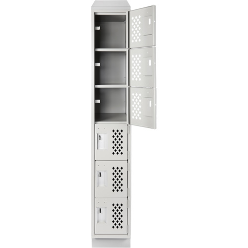 Petits casiers &eacute;conomiques assembl&eacute;s et perfor&eacute;s Clean Line, 6 niveaux, 18" x 72" x 12", Acier Nassau Supply