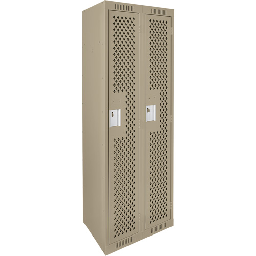 Casiers Clean Line, Bloc de 2, 24" x 12" x 72", Acier, Beige, Rivet (assembl&eacute;), Perfor&eacute; Nassau Supply