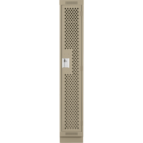 Clean Line Lockers, 12" x 12" x 76", Steel, Beige, Rivet (Assembled), Perforated Nassau Supply