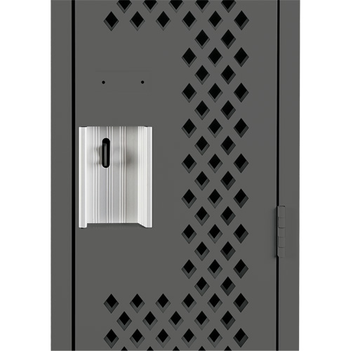 Clean Line Lockers, Bank of 2, 24" x 12" x 72", Steel, Charcoal, Rivet (Assembled), Perforated Nassau Supply