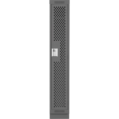 Clean Line Lockers, 12" x 18" x 76", Steel, Charcoal, Rivet (Assembled), Perforated Nassau Supply