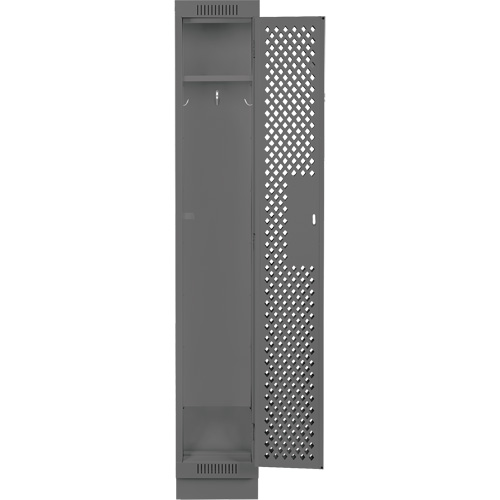 Clean Line Lockers, 12" x 18" x 76", Steel, Charcoal, Rivet (Assembled), Perforated Nassau Supply