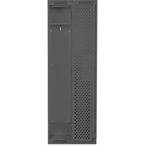Clean Line Lockers, Bank of 2, 24" x 18" x 76", Steel, Charcoal, Rivet (Assembled), Perforated Nassau Supply