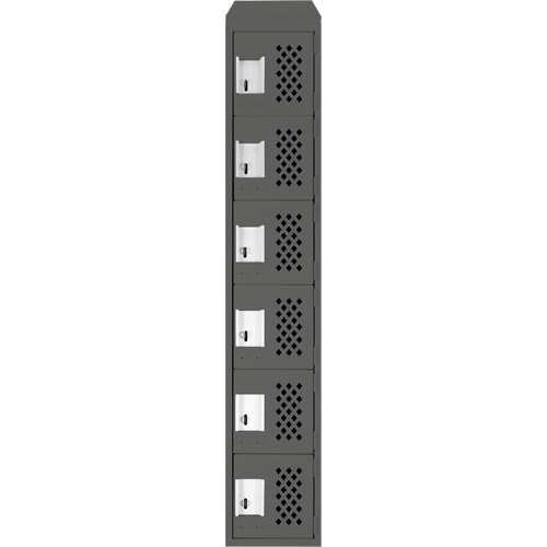 Assembled Lockerettes Clean Line Perforated Economy Lockers, 6 -tier, 18" x 72" x 12", Steel Nassau Supply