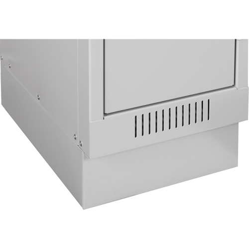 Clean Line Economy Lockers Recessed Base, 2 Banks, 4" H x 24" W x 18" D, Grey, Steel Nassau Supply