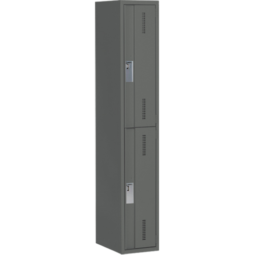Concorde Heavy-Duty Lockers, 2 -tier, 12" x 18" x 72", Steel, Charcoal, Welded (Assembled) Nassau Supply