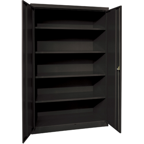 Deep Hi-Boy Storage Cabinet, Steel, 4 Shelves, 72" H x 36" W x 24" D, Black Nassau Supply