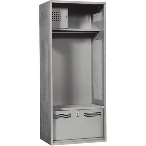 Gear Locker, Steel, 24" W x 24" D x 72" H, Grey Nassau Supply