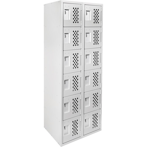 Clean Line Lockerettes, 6 -tier, Bank of 2, 18" x 72" x 12", Steel Nassau Supply