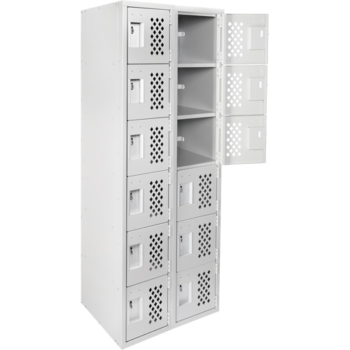 Clean Line Lockerettes, 6 -tier, Bank of 2, 18" x 72" x 12", Steel Nassau Supply