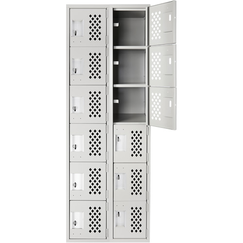 Clean Line Lockerettes, 6 -tier, Bank of 2, 18" x 72" x 12", Steel Nassau Supply