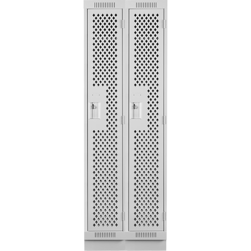 Casiers Clean Line, Bloc de 2, 24" x 18" x 76", Acier, Gris, Rivet (assembl&eacute;), Perfor&eacute; Nassau Supply