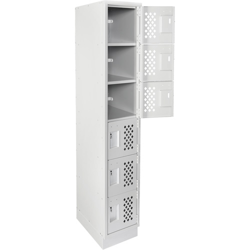 Petits casiers &eacute;conomiques assembl&eacute;s et perfor&eacute;s Clean Line, 6 niveaux, 18" x 72" x 12", Acier Nassau Supply