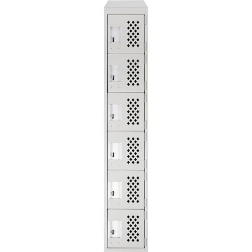 Petits casiers &eacute;conomiques assembl&eacute;s et perfor&eacute;s Clean Line, 6 niveaux, 18" x 72" x 12", Acier Nassau Supply