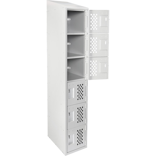 Petits casiers &eacute;conomiques assembl&eacute;s et perfor&eacute;s Clean Line, 6 niveaux, 18" x 72" x 12", Acier Nassau Supply