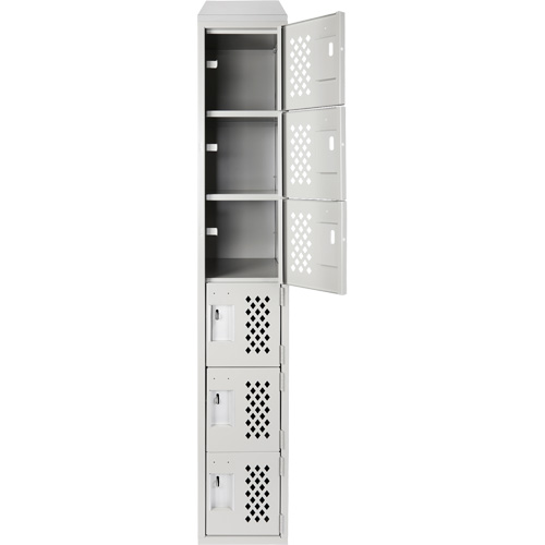 Petits casiers &eacute;conomiques assembl&eacute;s et perfor&eacute;s Clean Line, 6 niveaux, 18" x 72" x 12", Acier Nassau Supply