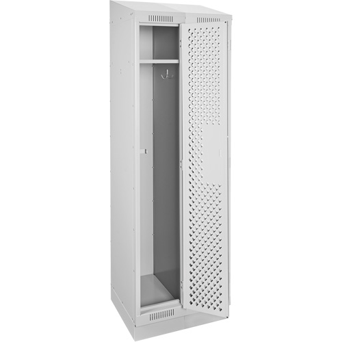 Clean Line Lockers, Bank of 2, 24" x 12" x 82", Steel, Grey, Rivet (Assembled), Perforated Nassau Supply