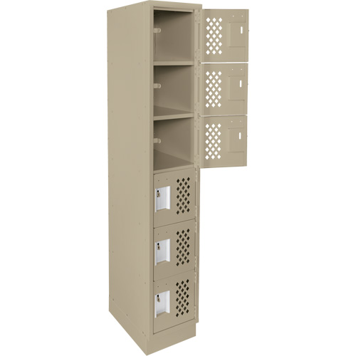 Petits casiers &eacute;conomiques assembl&eacute;s et perfor&eacute;s Clean Line, 6 niveaux, 18" x 72" x 12", Acier Nassau Supply