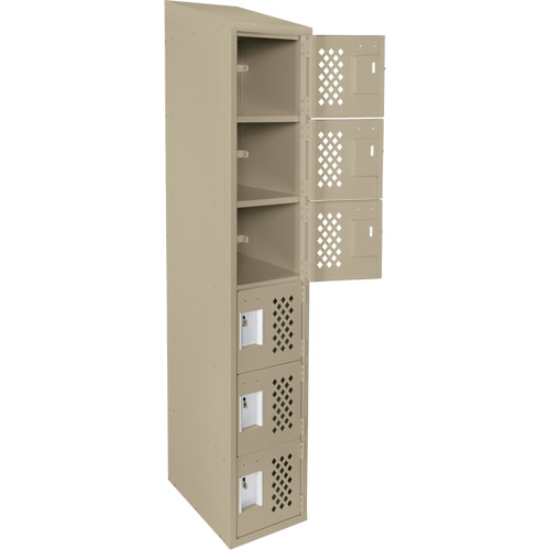 Petits casiers &eacute;conomiques assembl&eacute;s et perfor&eacute;s Clean Line, 6 niveaux, 18" x 72" x 12", Acier Nassau Supply