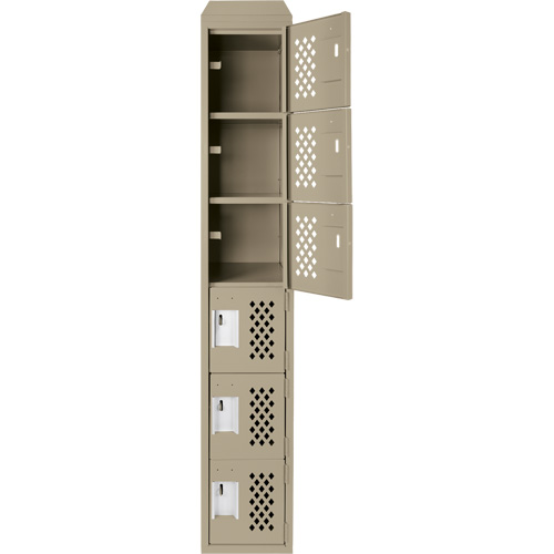 Petits casiers &eacute;conomiques assembl&eacute;s et perfor&eacute;s Clean Line, 6 niveaux, 18" x 72" x 12", Acier Nassau Supply