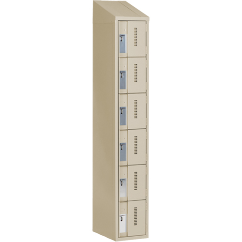 Casiers robustes Concorde, 6 niveaux, 12" x 18" x 78", Acier, Beige, Soud&eacute; (assembl&eacute;) Nassau Supply