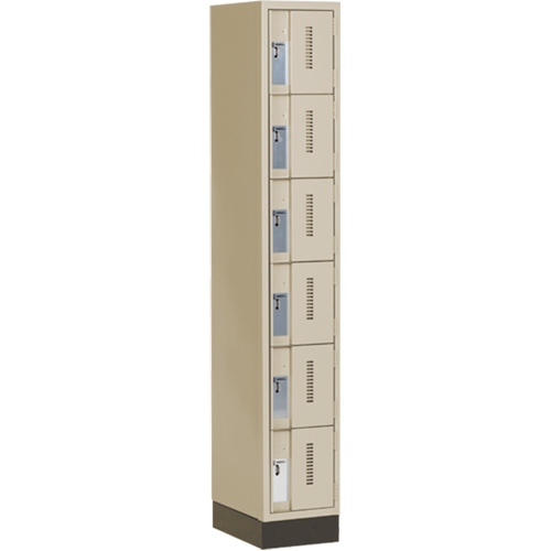 Concorde Heavy-Duty Lockers, 6 -tier, 12" x 18" x 76", Steel, Beige, Welded (Assembled) Nassau Supply