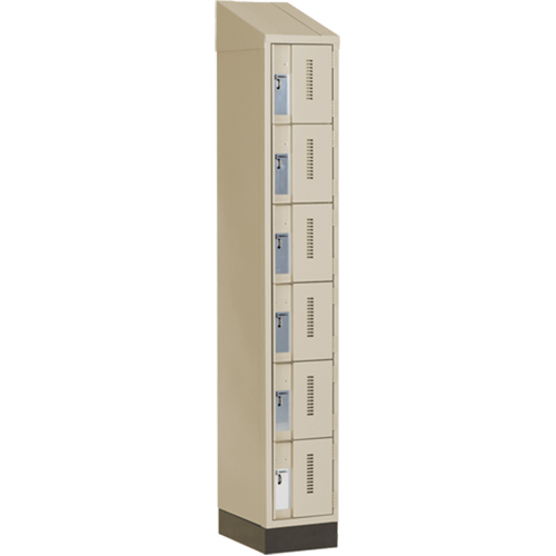 Concorde Heavy-Duty Lockers, 6 -tier, 12" x 18" x 82", Steel, Beige, Welded (Assembled) Nassau Supply