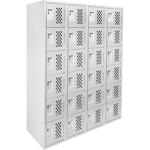 Petits casiers Clean Line, 6 niveaux, Bloc de 4, 18" x 72" x 12", Acier Nassau Supply