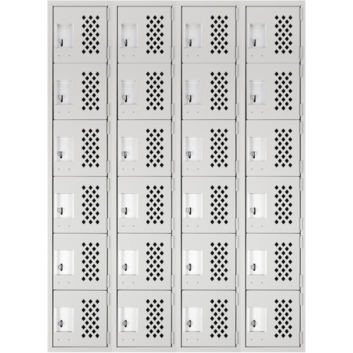 Petits casiers Clean Line, 6 niveaux, Bloc de 4, 18" x 72" x 12", Acier Nassau Supply