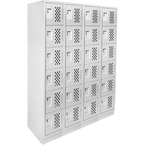 Casiers &eacute;conomiques perfor&eacute;s et assembl&eacute;s Clean Line, 6 niveaux, Bloc de 4, 18" x 72" x 12", Acier Nassau Supply