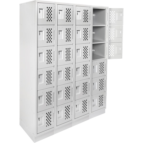 Casiers &eacute;conomiques perfor&eacute;s et assembl&eacute;s Clean Line, 6 niveaux, Bloc de 4, 18" x 72" x 12", Acier Nassau Supply