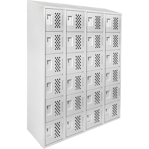 Casiers &eacute;conomiques perfor&eacute;s et assembl&eacute;s Clean Line, 6 niveaux, Bloc de 4, 18" x 72" x 12", Acier Nassau Supply