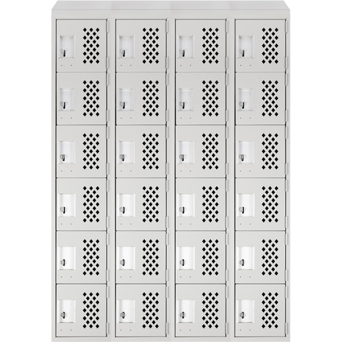 Casiers &eacute;conomiques perfor&eacute;s et assembl&eacute;s Clean Line, 6 niveaux, Bloc de 4, 18" x 72" x 12", Acier Nassau Supply