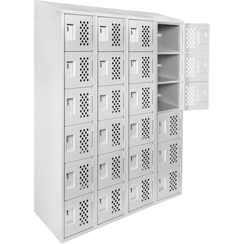 Casiers &eacute;conomiques perfor&eacute;s et assembl&eacute;s Clean Line, 6 niveaux, Bloc de 4, 18" x 72" x 12", Acier Nassau Supply