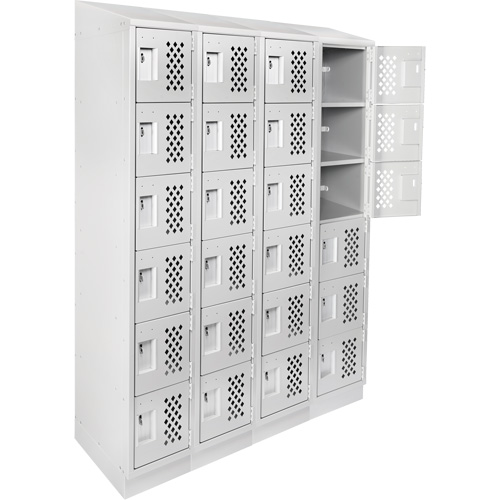 Casiers &eacute;conomiques perfor&eacute;s et assembl&eacute;s Clean Line, 6 niveaux, Bloc de 4, 18" x 72" x 12", Acier Nassau Supply