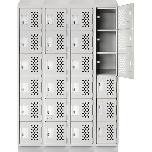 Casiers &eacute;conomiques perfor&eacute;s et assembl&eacute;s Clean Line, 6 niveaux, Bloc de 4, 18" x 72" x 12", Acier Nassau Supply