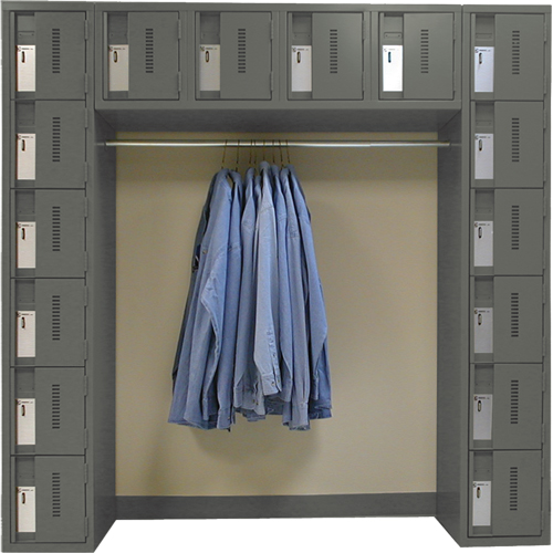 Archettes Concorde Heavy Duty Lockers, 16 -tier, Bank of 3, 18" x 72" x 72", Steel Nassau Supply