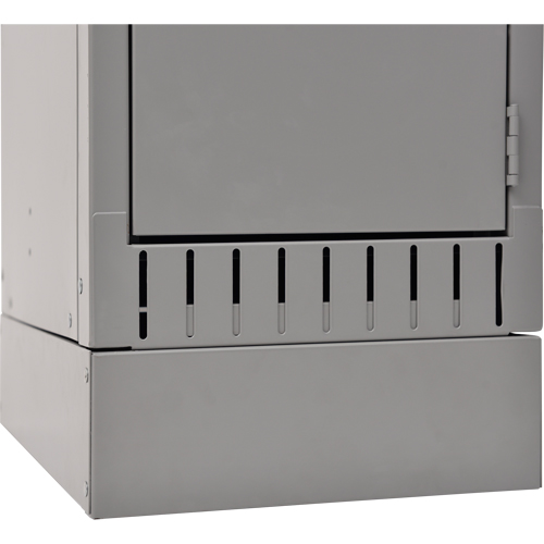 Raised Base, 1 Banks, 4" H x 12" W x 18" D, Grey, Steel Nassau Supply
