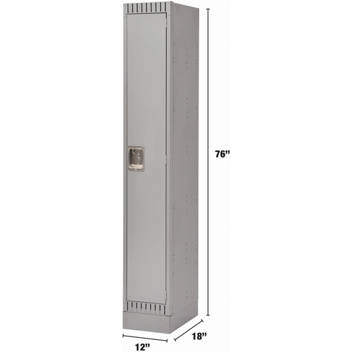 Lockers, 12" x 18" x 76", Steel, Grey, Knocked Down Nassau Supply