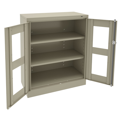 C-Thru Counter High Cabinet, Steel, 2 Shelves, 42" H x 36" W x 18" D Nassau Supply