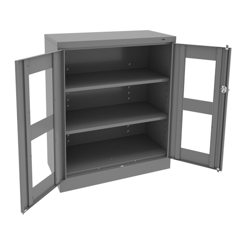 C-Thru Counter High Cabinet, Steel, 2 Shelves, 42" H x 36" W x 18" D Nassau Supply