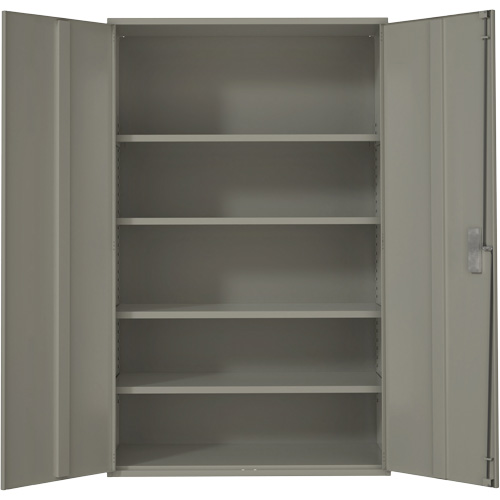 Armoire de rangement Hi-Boy tr&egrave;s large, Acier, 4 Tablettes, 72" h x 48" la x 24" P, Gris Nassau Supply