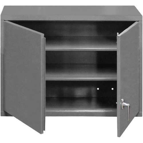 Wall-Mounted Cabinet, 27" H x 29-7/8" W x 13-11/16" D, 2 Shelves, Steel, Grey Nassau Supply