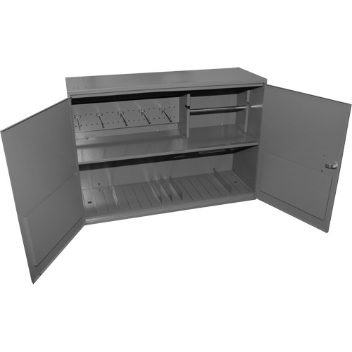 Armoire pour accessoires abrasifs, Acier, 2 tiroirs, 33-3/4" x 11-7/8" x 23-7/8", Gris Nassau Supply